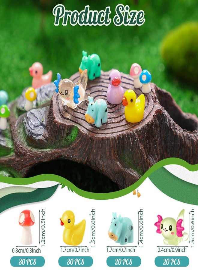 Barydat مجموعة باريدات من 100 قطعة من الحيوانات الراتنجية الصغيرة، تماثيل حيوانات راتنجية صغيرة الحجم لتزيين الحدائق، مثالية لأعمال بيوت الدمى الخيالية الصغيرة، وإكسسوارات تنسيق الحدائق، وهدايا عيد الفصح. - Image 2